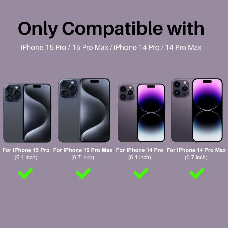 For iPhone 15 Pro / 15 Pro Max NORTHJO 2 Set 6pcs Camera Lens Protector Glitter Metal Ring Film(Purple)