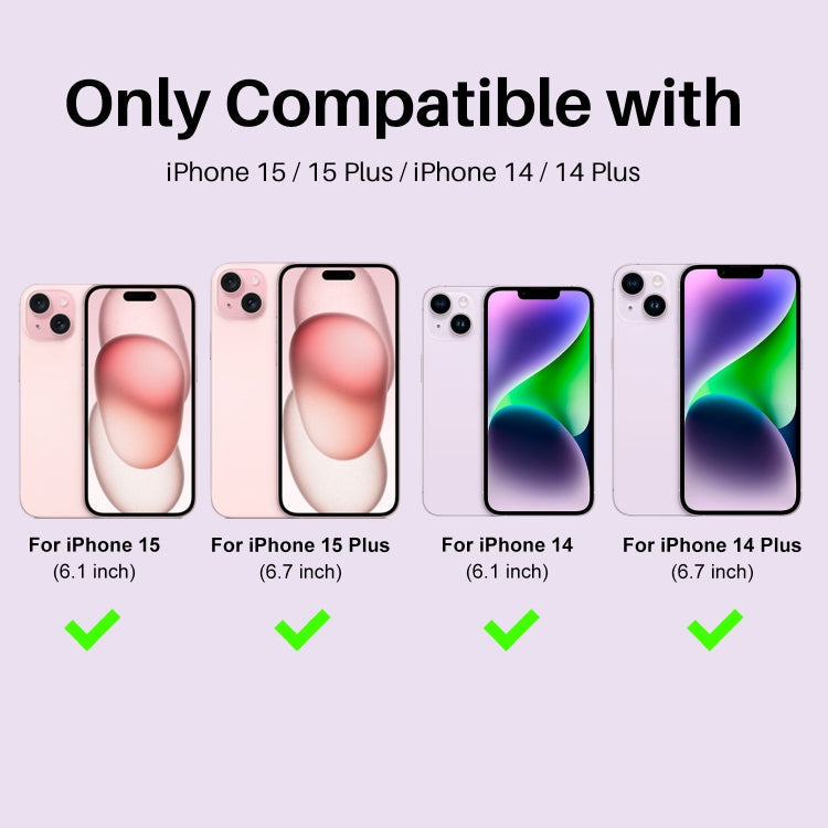For iPhone 15 / 15 Plus / 14 / 14 Plus NORTHJO 3 Set 6pcs Camera Lens Protector Glitter Metal Ring Film(Pink)