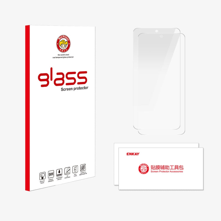 For Google Pixel 9 Pro 2pcs ENKAY 9H Big Arc Edge High Aluminum-silicon Tempered Glass Film