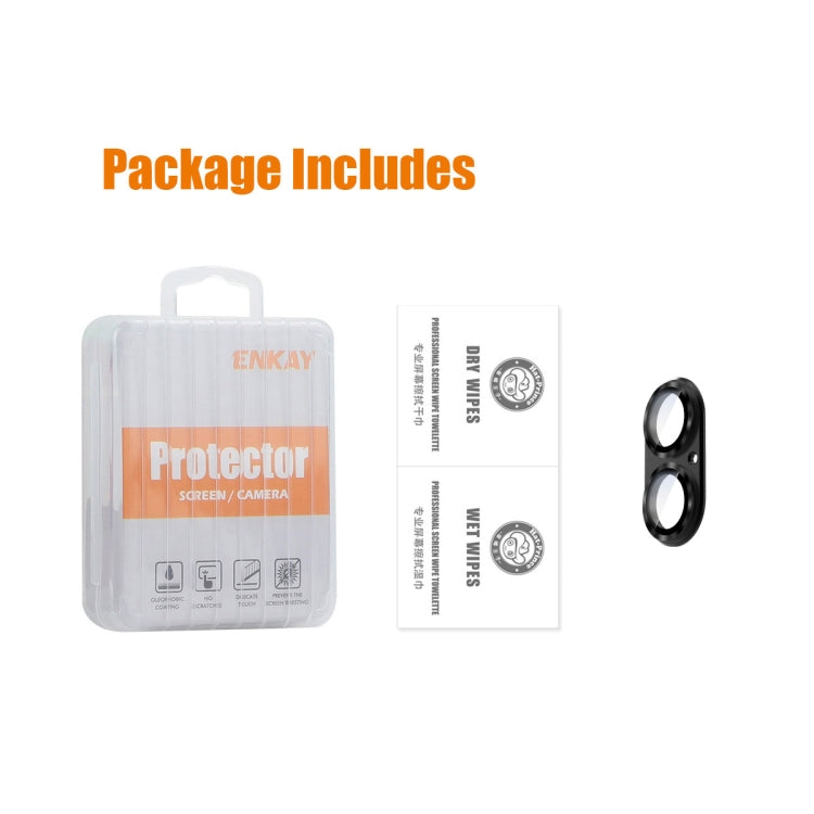 For iPhone 16 / 16 Plus ENKAY Anti-reflection Camera Lens Aluminium Alloy Tempered Glass Film(Yellow)