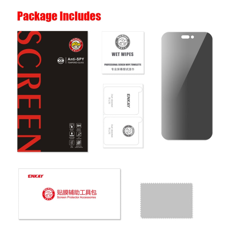 For iPhone 15 Pro Max ENKAY Hat-Prince 28 Degree Anti-peeping Privacy Tempered Glass Film