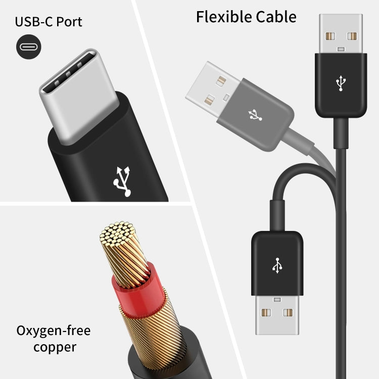 JUNSUNMAY 6 in 1 USB 2.0 to Type-C Splitter Cable, Length:0.5m