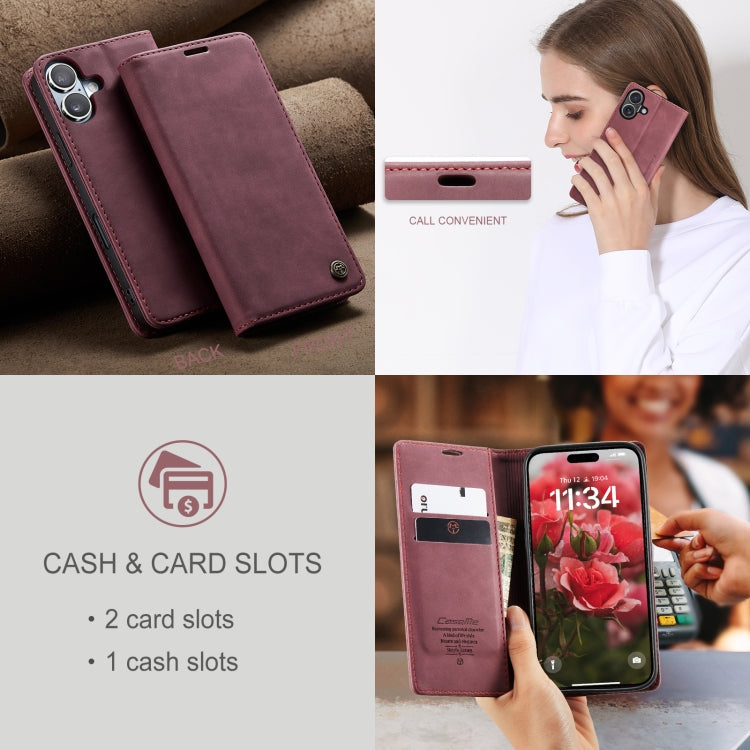 For iPhone 16 Plus CaseMe 013 Multifunctional Horizontal Flip Leather Phone Case(Red)