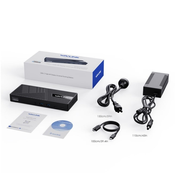 WAVLINK UG69PD25 Pro 100W PD Charging Triple 4K Display Laptop Docking Station, Plug:EU Plug