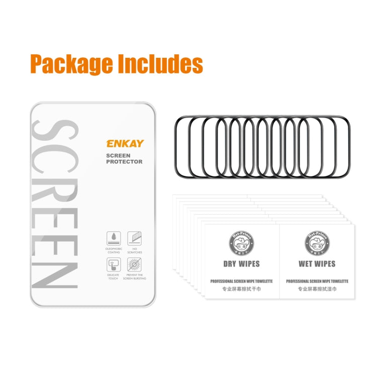 For Apple Watch Series 11 / 10 42mm 10pcs ENKAY 3D Full Coverage Soft PC Edge PMMA HD Screen Film