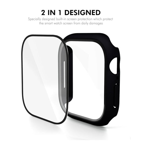 For Apple Watch Series 11 / 10 42mm ENKAY Hat-Prince PC Tempered Glass Film Integrated Watch Case(Rose Gold)