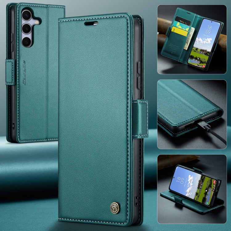 For Samsung Galaxy S25 5G CaseMe 023 Butterfly Buckle Litchi Texture RFID Anti-theft Leather Phone Case(Green)