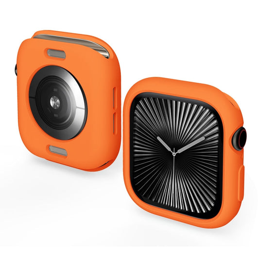 For Apple Watch Series 11 / 10 46mm ENKAY Hat-Prince 2 in 1 Candy Color TPU Watch Case with Full Coverage PMMA Soft Film(Orange)