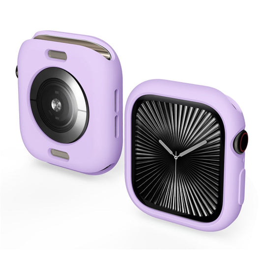 For Apple Watch Series 11 / 10 46mm ENKAY Hat-Prince 2 in 1 Candy Color TPU Watch Case with Full Coverage PMMA Soft Film(Purple)
