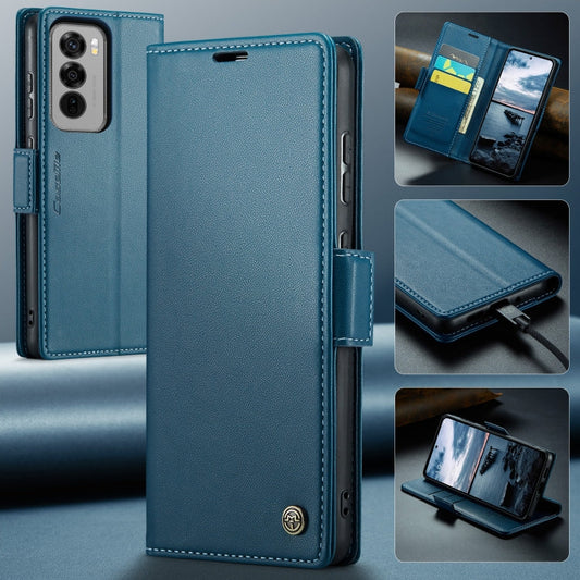 For OPPO Reno12 Pro 5G Global CaseMe 023 Butterfly Buckle Litchi Texture RFID Anti-theft Leather Phone Case(Blue)