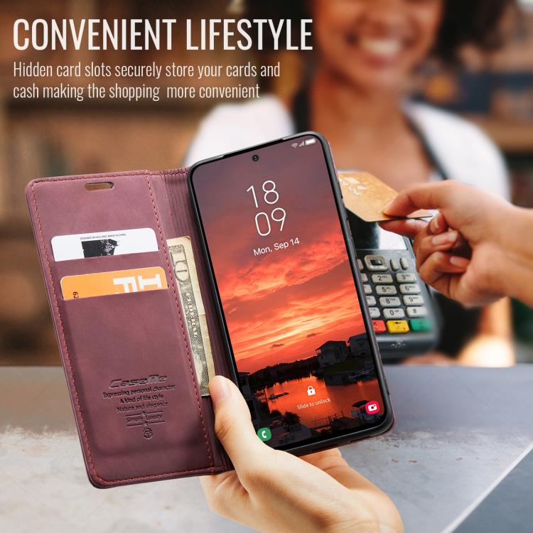 For Galaxy S25+ 5G CaseMe 013 Multifunctional Horizontal Flip Leather Phone Case(Red)