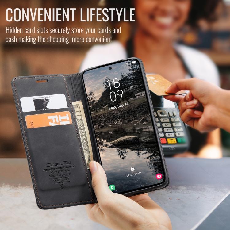 For Galaxy S25+ 5G CaseMe 013 Multifunctional Horizontal Flip Leather Phone Case(Black)