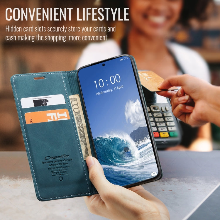 For Xiaomi 14T CaseMe 013 Multifunctional Horizontal Flip Leather Phone Case(Blue)
