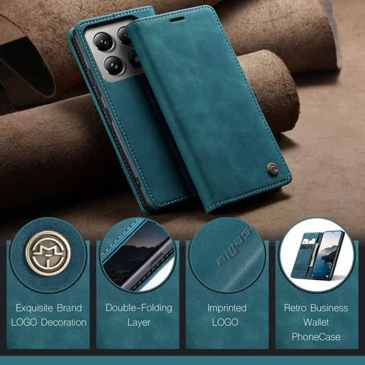 For Xiaomi 14T Pro CaseMe 013 Multifunctional Horizontal Flip Leather Phone Case(Blue)