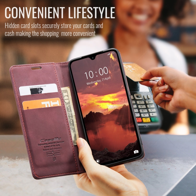For Redmi 14C CaseMe 013 Multifunctional Horizontal Flip Leather Phone Case(Red)