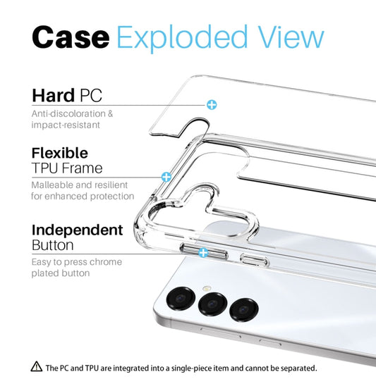For Samsung Galaxy A16 5G / 4G NORTHJO 3 in 1 Clear Phone Case with Screen Protector Lens Film