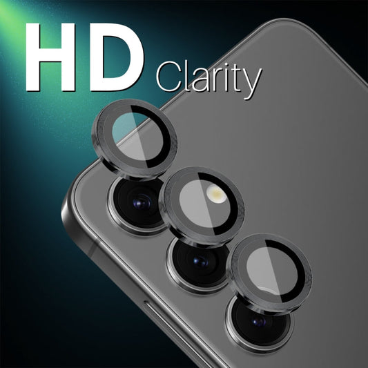 For Samsung Galaxy S25 5G NORTHJO Camera Lens Protector CD Metal Ring Tempered Glass Film(Black)