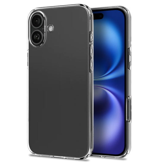 For iPhone 16 Plus NORTHJO 4 in 1 TPU Phone Case with Screen Film and Lens Film and Camera Control Button Cover(Clear)