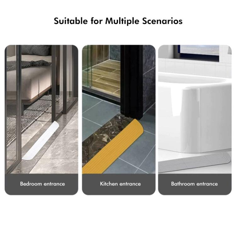 JUNSUNMAY For Ecovacs / iRobot / Mijia / Dreame Sweeping Robot Universal Silicone Threshold Bars Ramp Mat(White)