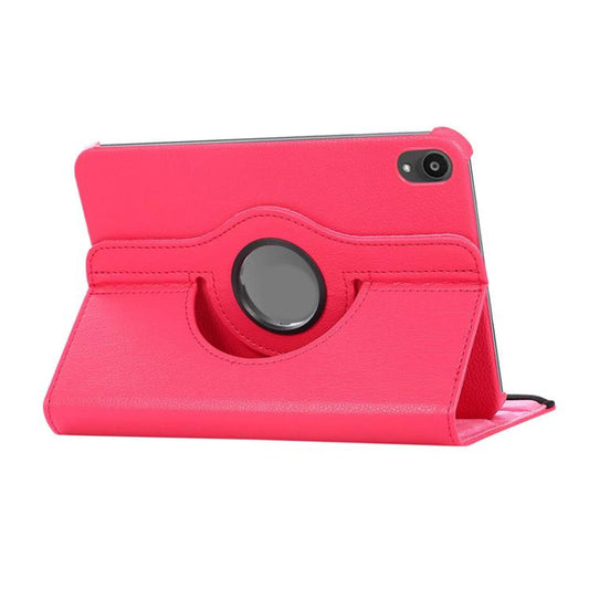Pour iPad mini 2024 / mini 6 ENKAY Étui de protection rotatif à 360 degrés en cuir litchi (Rose Rouge)