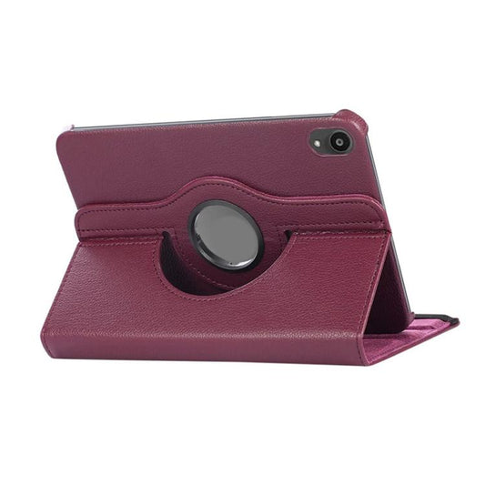 Pour iPad mini 2024 / mini 6 ENKAY Étui intelligent en cuir litchi avec rotation à 360 degrés (violet foncé)