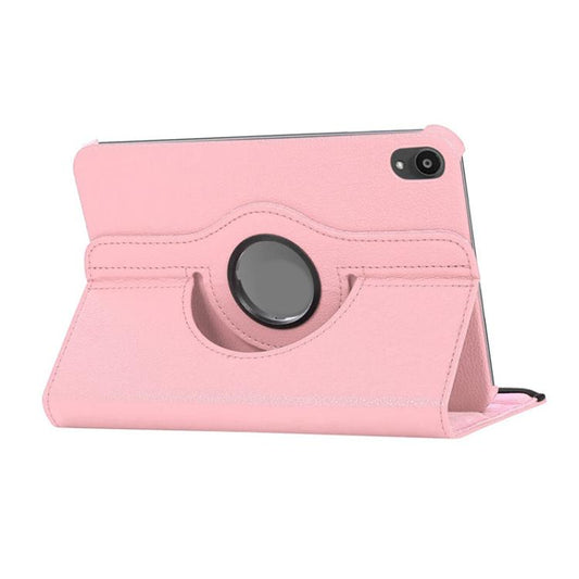 Pour iPad mini 2024 / mini 6 ENKAY Étui intelligent en cuir litchi à rotation 360 degrés (rose)