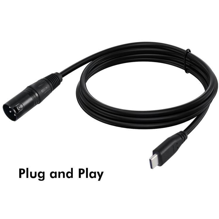 Type-C Male to XLR Male JUNSUNMAY Microphone Phone Audio Adapter Cable, Length: 1m