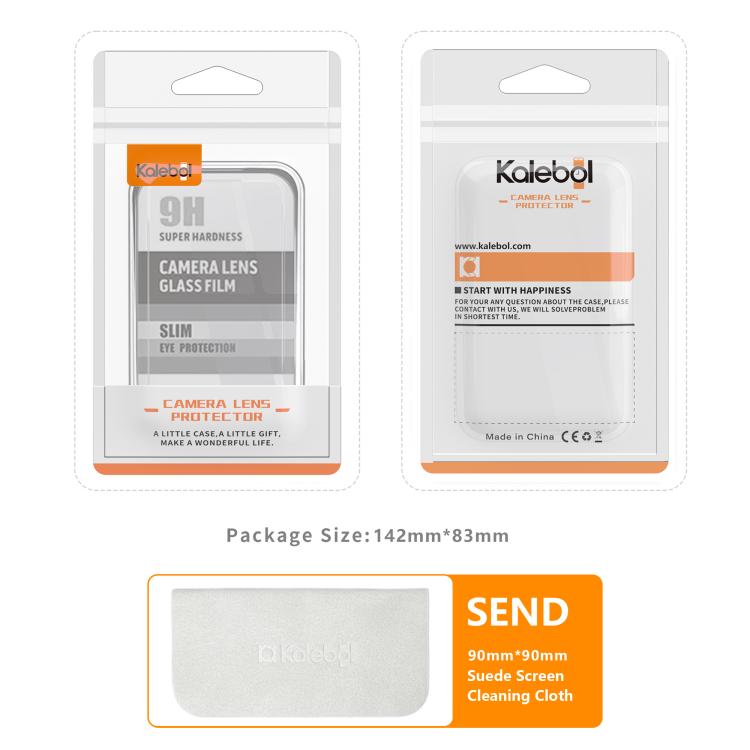 For iPhone 15 Kalebol No Flicker Ultra-Thin Individual Camera Lens Tempered Glass Film(Silver)