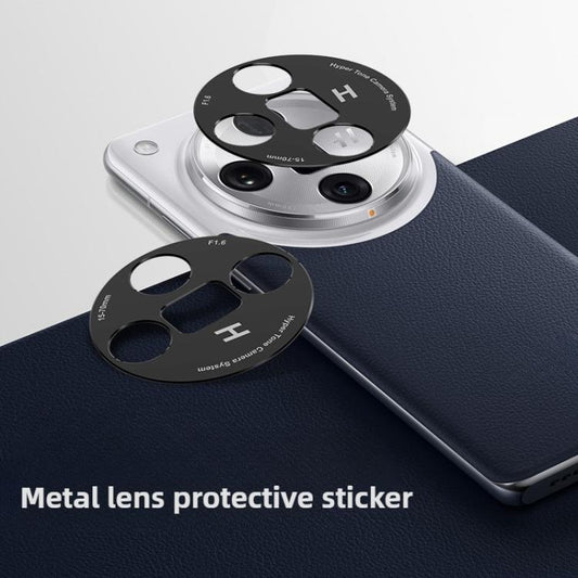 Pour Anneau de protection d'objectif creux en métal noir Kalebol pour OPPO Find X7 Ultra