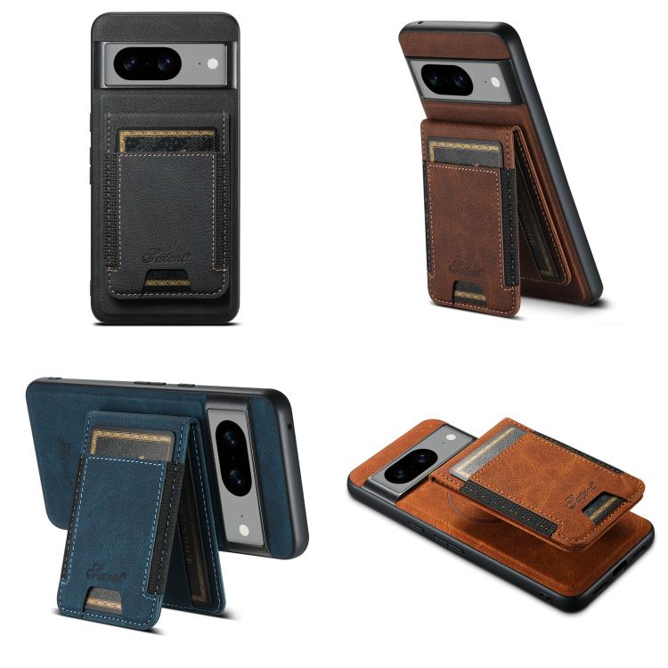 For Google Pixel 8 Suteni H17 Litchi Texture Leather Magnetic Detachable Wallet Phone Case(Black)