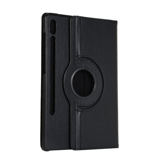 Coque en cuir texturé Lichi ENKAY rotative à 360 degrés avec support pour Samsung Galaxy Tab S6 10.5 T860 / T865 (Noir)