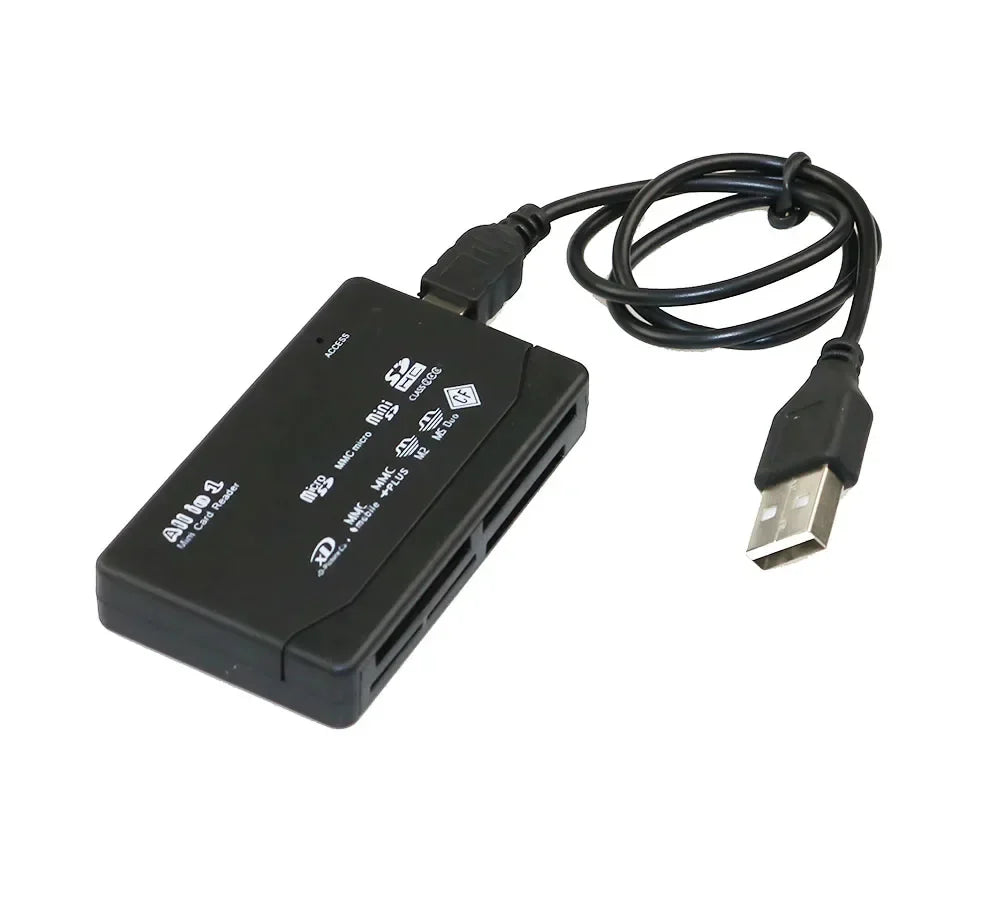 All In One Memory Card Reader USB External Cardreader SD SDHC Mini Micro M2 MMC XD CF Reader For MP3, Digital Camera