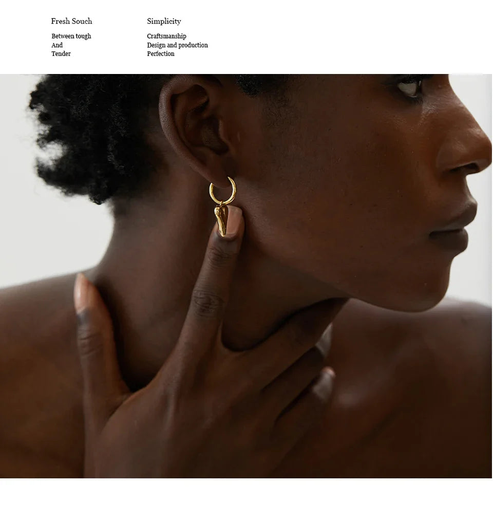 Yhpup Stainless Steel Chic Heart Huggie Hoop Earrings Charm Gold Color Tarnish Free Trendy Fashion Jewelry for Women Bijoux
