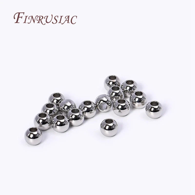 18K Gold Plated Separators For Bead,Spacers Beads For Jewelry Making,Brass Metal Round Beads,DIY Bracelets/Necklace Accessories