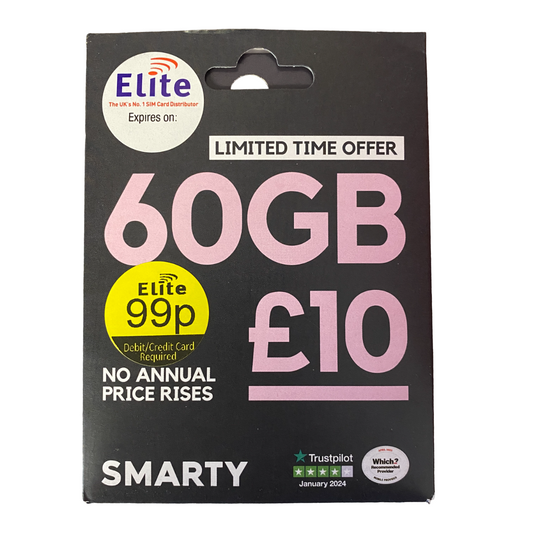 Carte SIM prépayée Smarty - 10 £