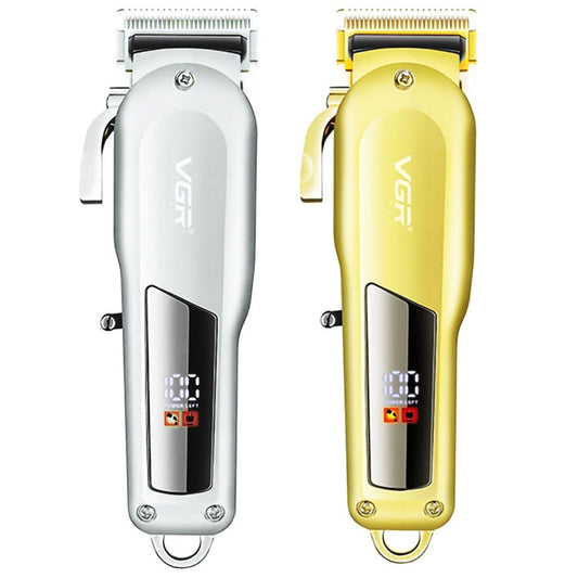 Tondeuse à Cheveux Électrique VGR V-278 10W USB en Métal avec Affichage Numérique LED (Or)