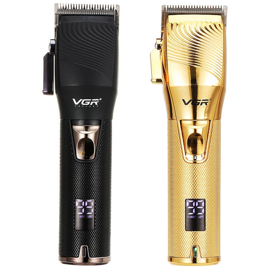 Tondeuse à cheveux électrique USB VGR V-280 10W en métal avec écran numérique LED (Or)