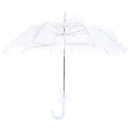 Wedding Parties Bridal Lace Cotton Umbrella Dancing Photography Prop Umbrella(White)