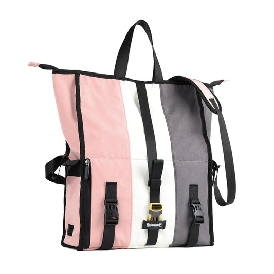 Sacoche de vélo messager Rhinowalk pour épaule ou porte-bagages arrière (X2002 Rose Blanc Gris)