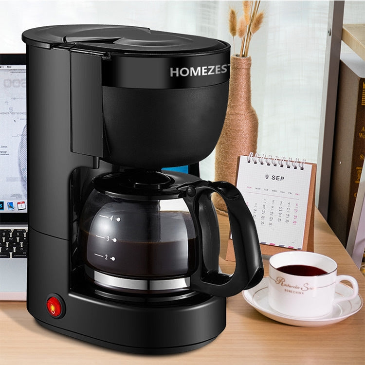 Homezest Household Small Coffee Maker Automatic Mini Drip Coffee Machine, Style:EU Plug(Black)