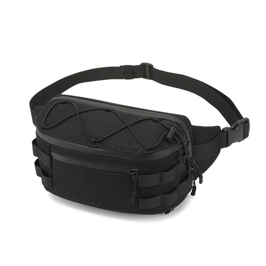 Ozuko 9340 Sac banane multifonctionnel pour homme Sac de poitrine sportif imperméable Sac bandoulière (Noir)