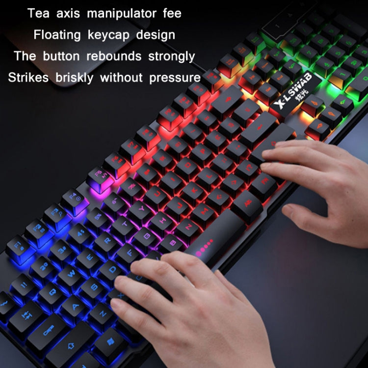 X-L SWAB GX50 Computer Manipulator Feel Wired Keyboard + Macro Programming Mouse, Color: Black Mixed Light