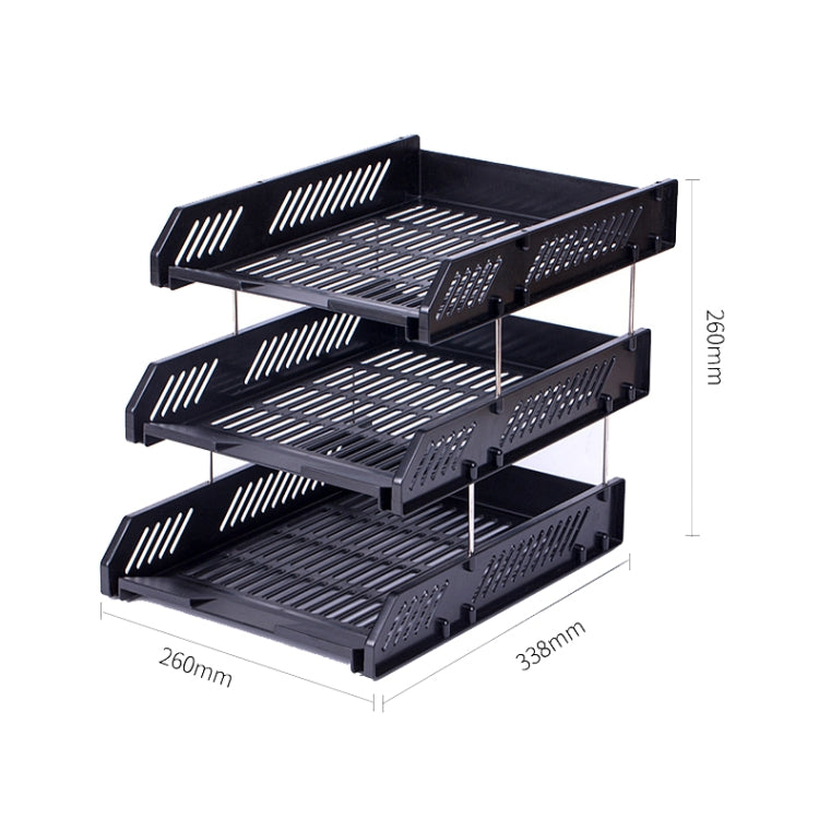 Deli 9209 Office Storage Supplies Three-Tier File Box(Black)