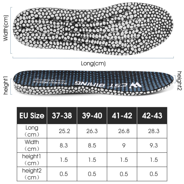 WEST BIKING Bicycle Riding Insole Sports Slow Shock PU Comfortable Insole, Size: 37-38(Cyan)