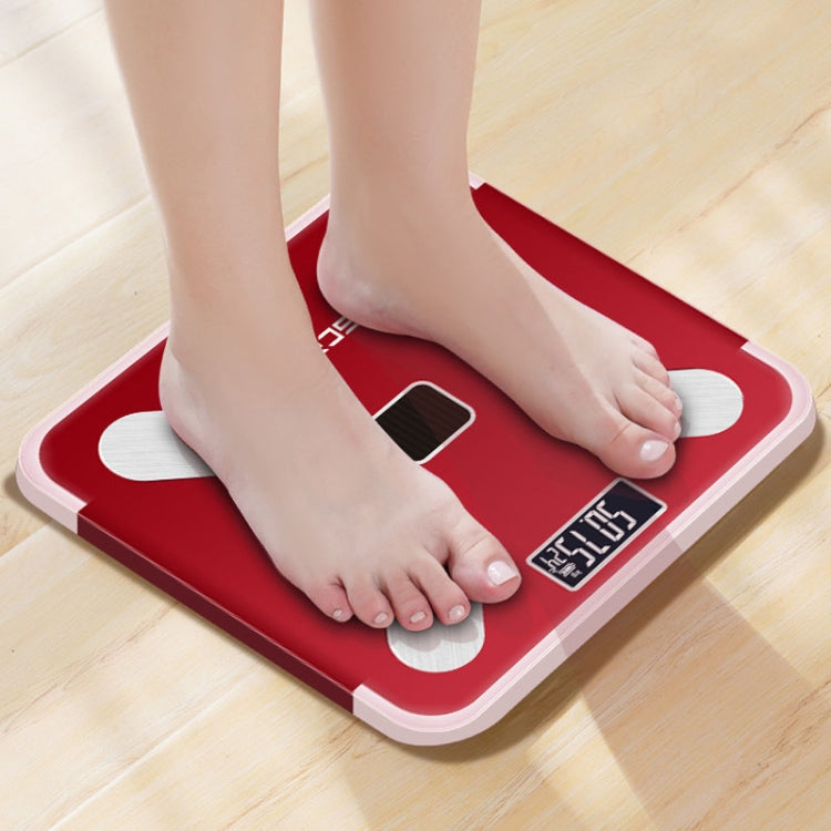 ISCRLE7 Smart Weight Scale Bluetooth Body Fat Measuring Instrument Charging Model(Red)