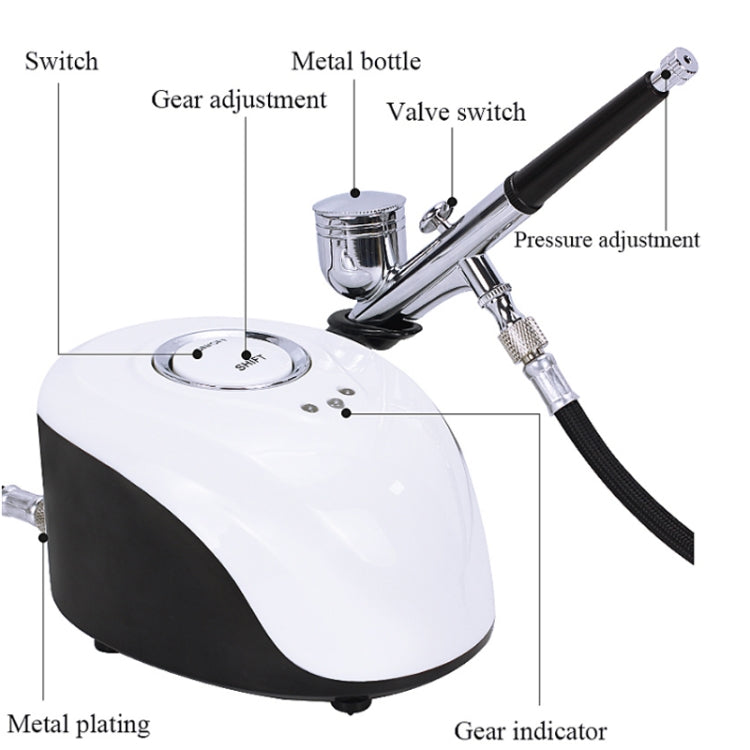 Beemyi BS-103 Appareil d'injection d'oxygène haute pression pour salon de beauté Appareil de pulvérisation nano pour le visage hydratant portatif à usage domestique, Spécification : prise UE (grande capacité)
