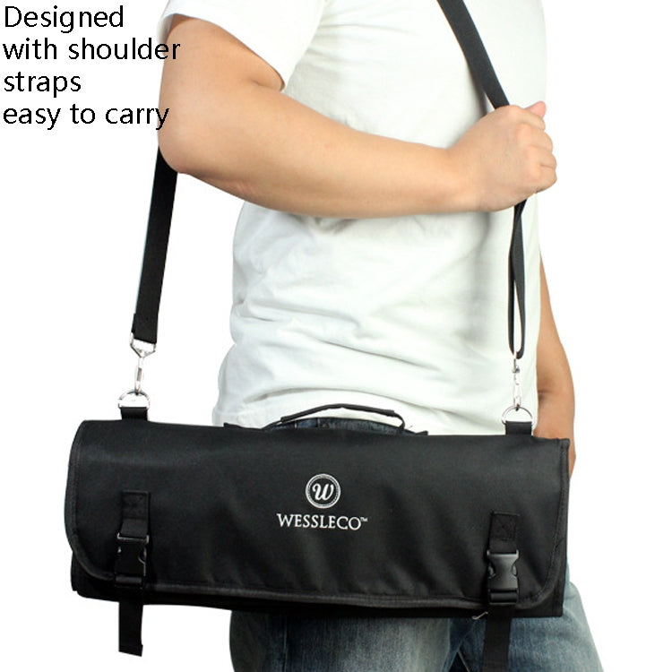 WESSLECO Chef Knife Storage Bag Knife Roll Bag(Black)