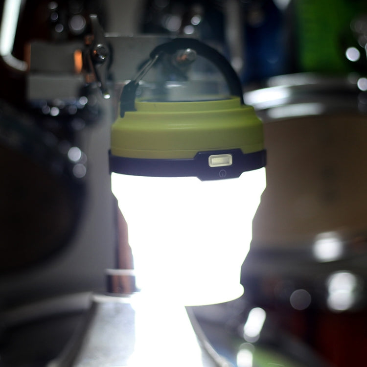 GOOFY DT-7107A Outdoor Solar USB Rechargeable Camping Light Portable Retractable Multifunctional LED Tent Light(Green)