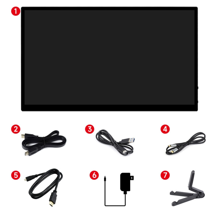 Waveshare 13.3 Inch 2K 2560×1440 HDMI/Type-C Display Interface AMOLED Touch Display(EU Plug)