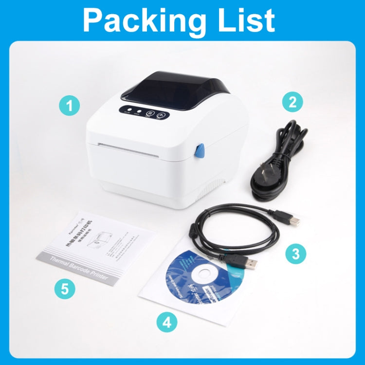 Xprinter XP-320B 80mm Thermal Barcode Supermarket Cashier Label Printer, Spec: USB(US Plug)